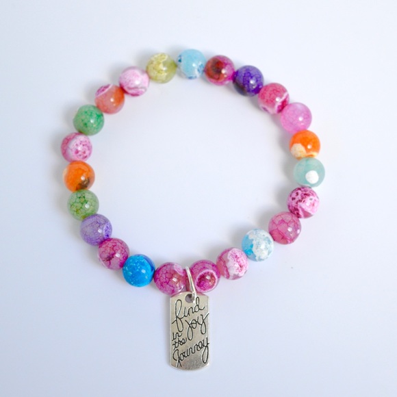 Find Joy In The Journey Gemstone Beaded Bracelet - Picture 11 of 13